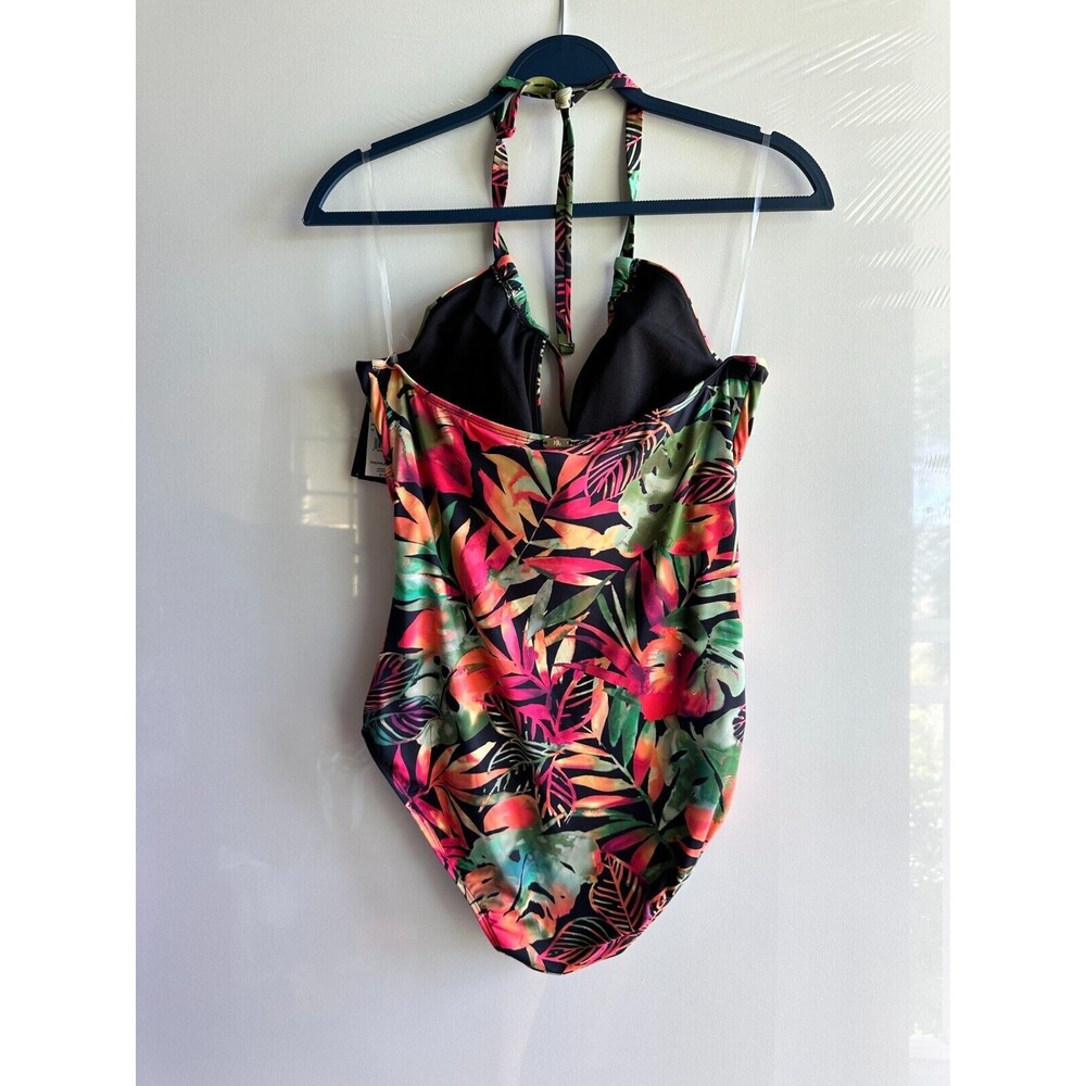 NWT $138 Lauren Ralph Lauren Women's Swimsuit High Neck Tummy-Control one pc - Picture 9 of 11